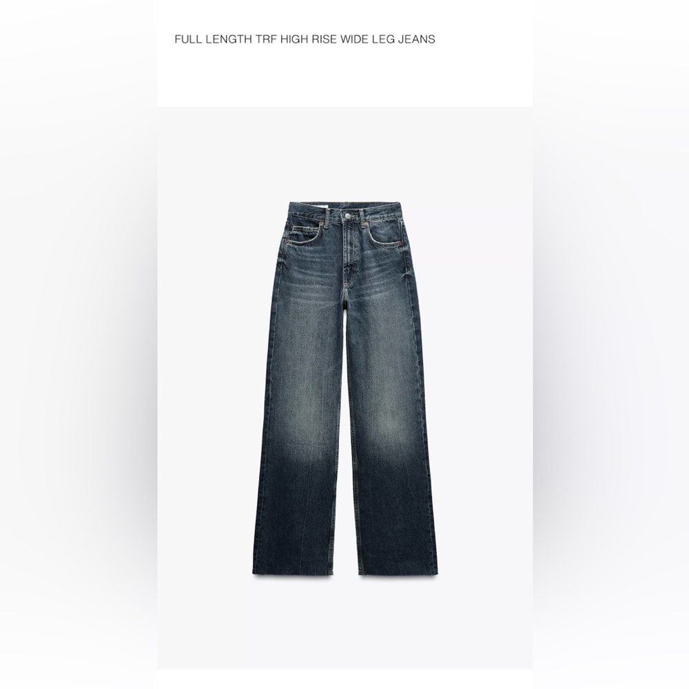 Zara Full Length TRF High Rise Wide Leg Jeans